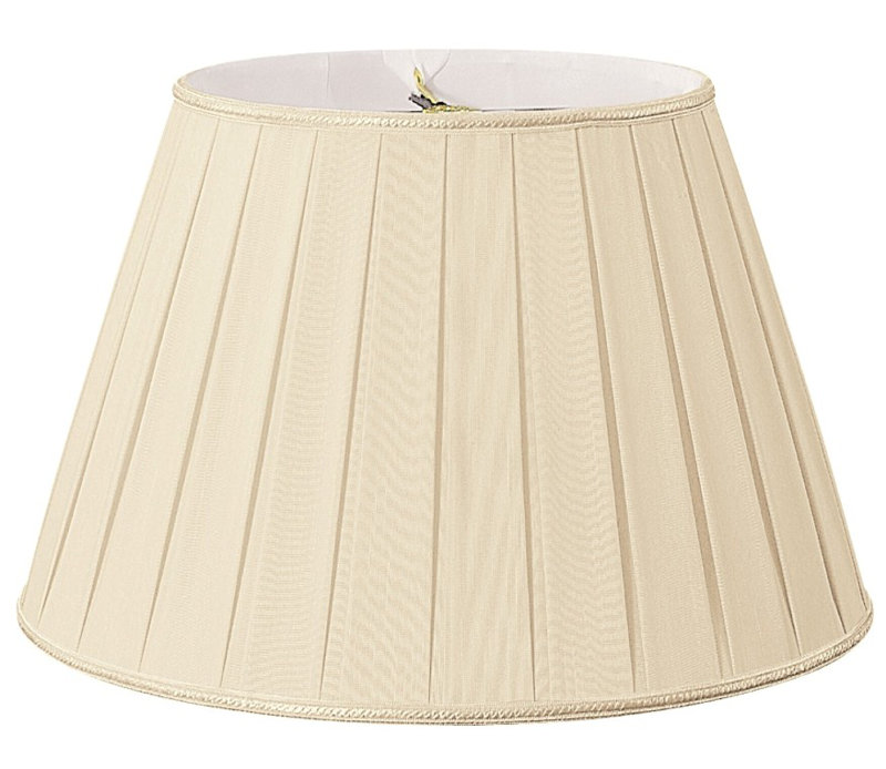 Silk Empire Lamp Shade, Beige/Off-White, 13.5" H x 20" W x 20" D