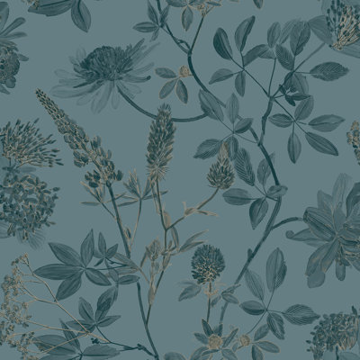 Botanical Blueprint Painterly Branches Wallpaper
