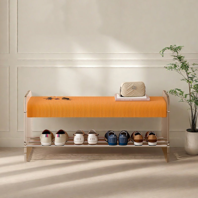 Banc de rangement pour chaussures 39,4 po, Orange