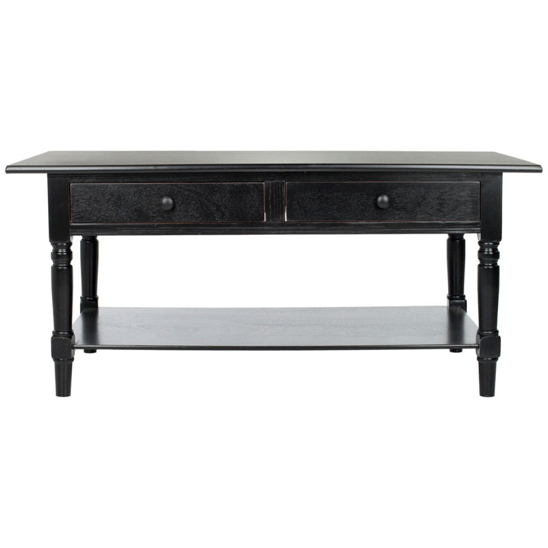 Barrasso Solid Wood Top Coffee Table, Black