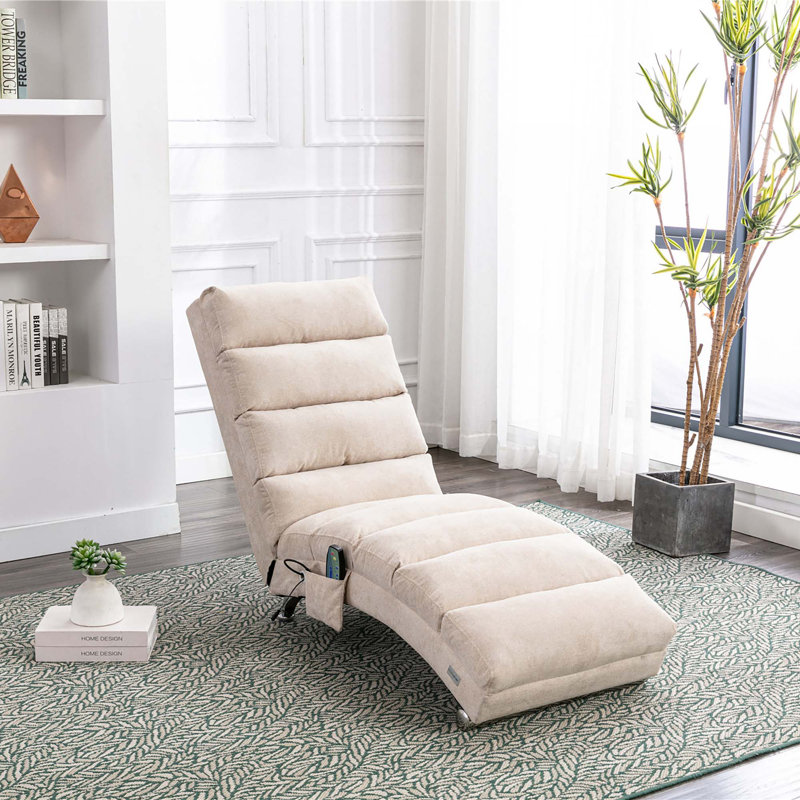 Chaise longue en lin, Beige
