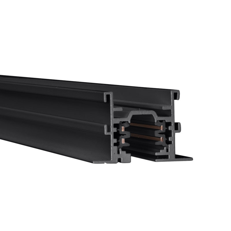 W Track, Black, 2.44" Hx 144" W x 1.63" D