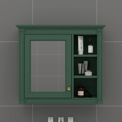 30'' X 28'' Wall Mounted Modern Bathroom Medicine Cabinet With Mirror 3 Open Shelves