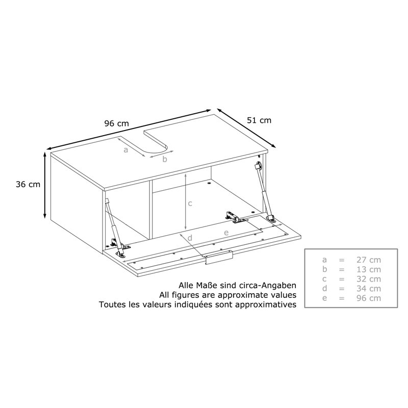 Kerner 960mm Wall Mounted Vanity Unit, Black