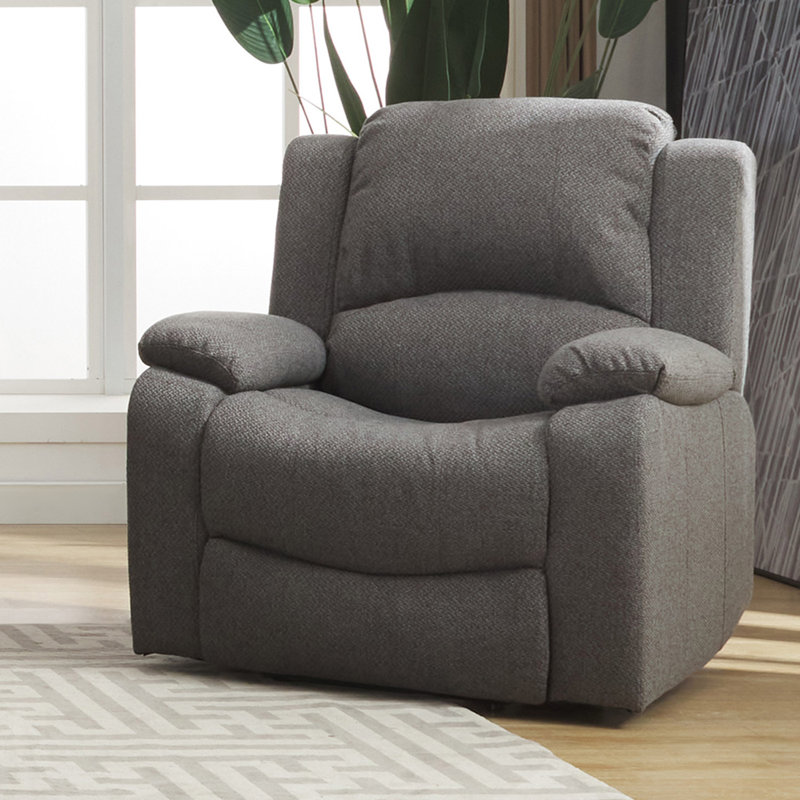 Maissane 1 Seater Upholstered Recliners, Dark Grey Polyester Twill