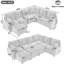 Polyvalent en forme de U avec rangement dissimulé et confort - revêtement gris doux-789706907