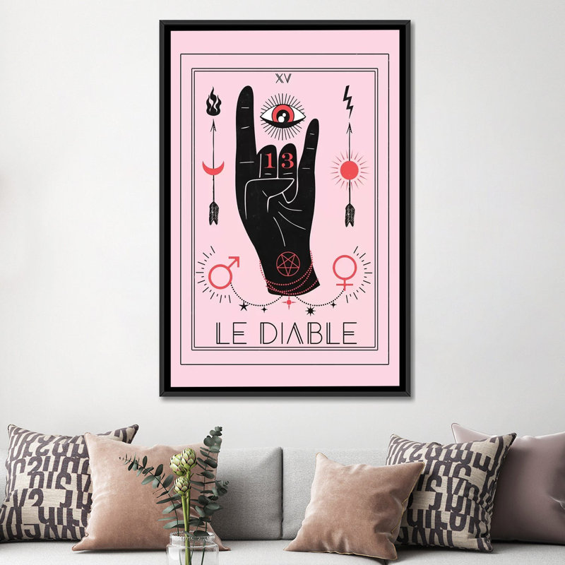 «Le Diable» par Emanuela Carratoni, reproduction sur toile tendue, H 26 po x l 18 po x P 1,5 po, Toile avec cadre noir