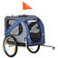 Chariot pour animaux de compagnie pour vélo - météo, grandes roues, transporteur de vélo bleu