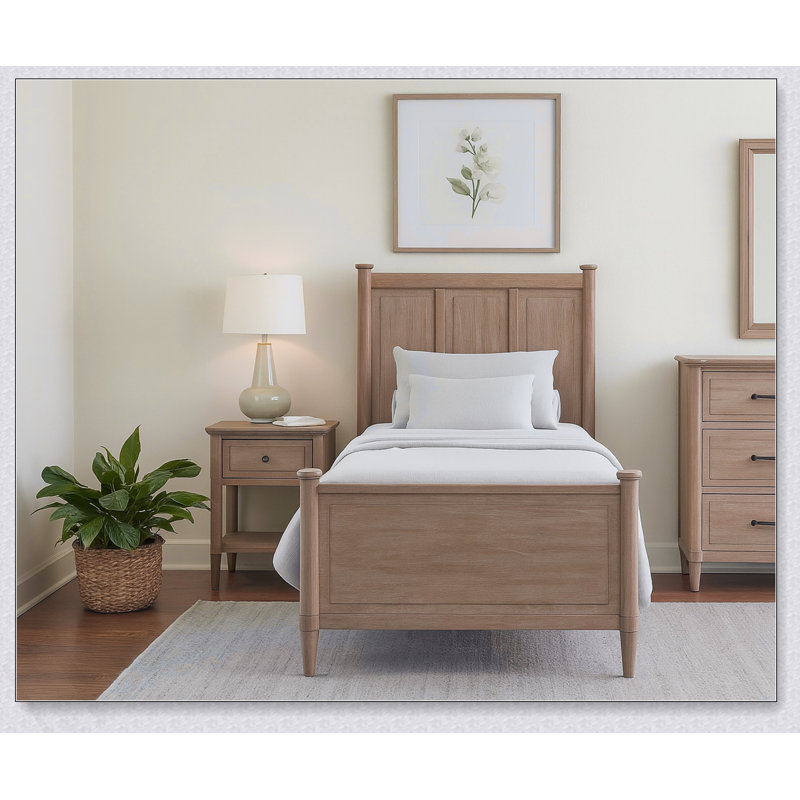 Lit en placage Mindi sans lit gigogne, Lit simple
