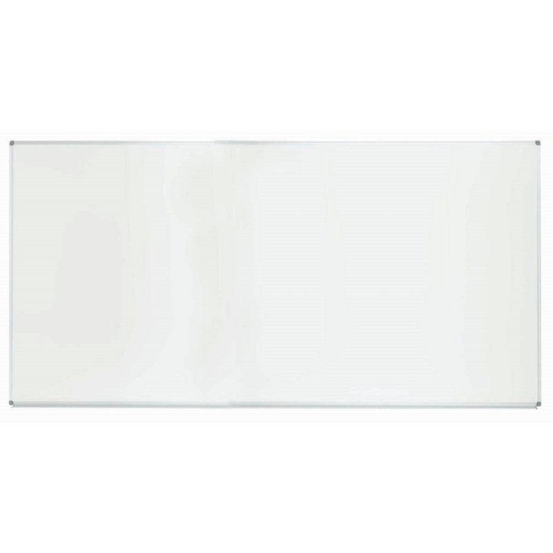 Tableau blanc mural, Blanc très luisant, Aluminium anodisé satiné clair, H 4 pi x l 8 pi