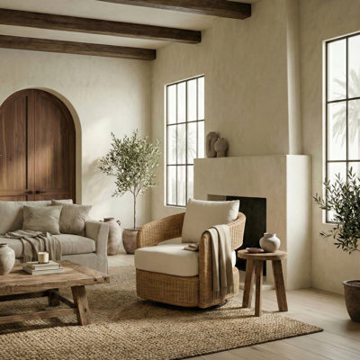 Chaise pivotante en rotin Leanna