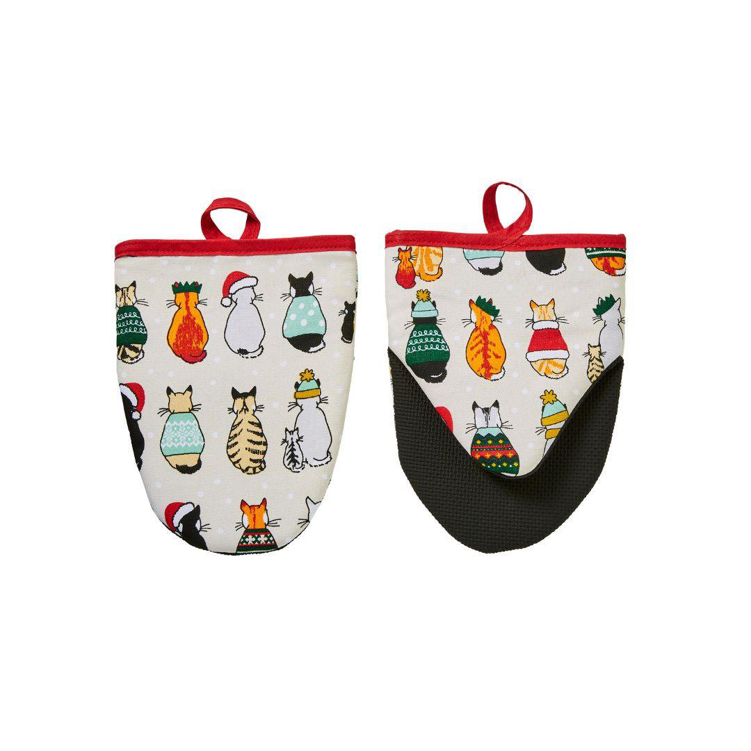 B&Q - Christmas Cats In Waiting Animal Print Pair Of Micro Mitts - Image 3