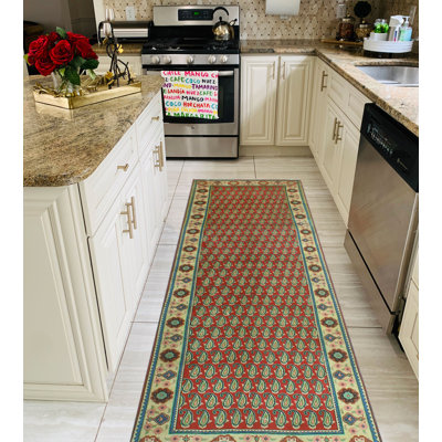 One-of-a-Kind 3'3" X 9'8" 1980s Runner Wool Area Rug in