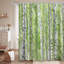Rideau de douche vert avec 12 crochets Green Birch-1990680063