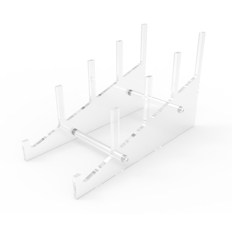 Clear Acrylic Rectangular Pedestal Plate Rack