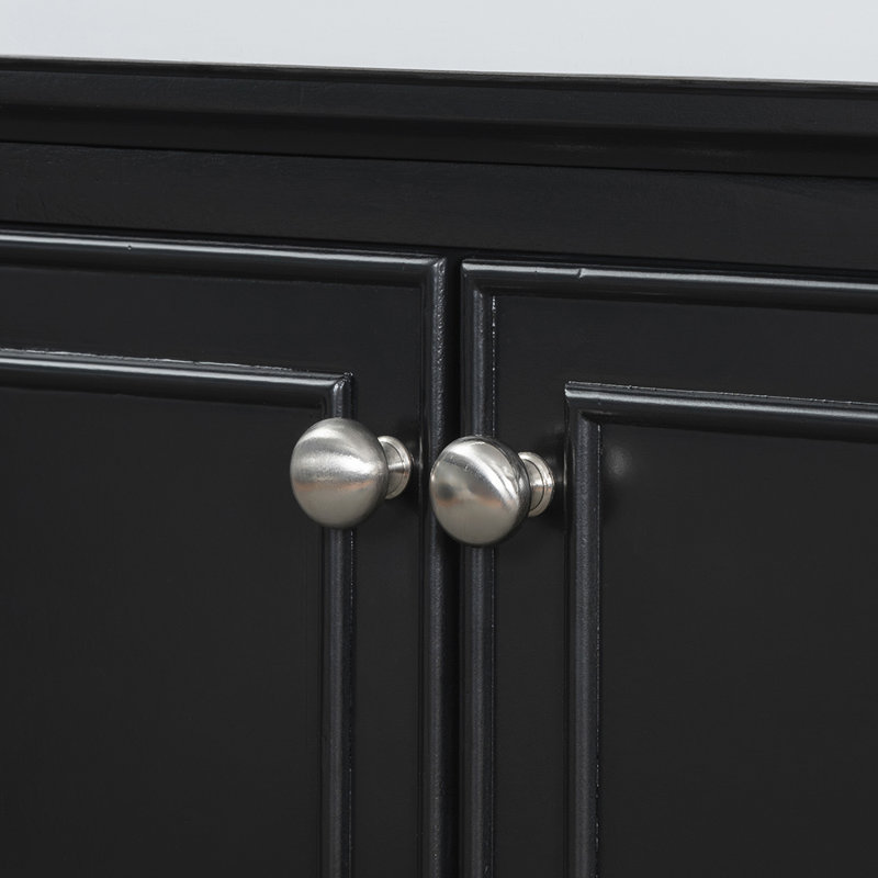 Armoire de salle de bain multifonctionnelle avec portes et tiroir, Noir, noir, noir, noir