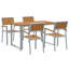 5 Piece Garden Dining Set Grey Steel-1818936445