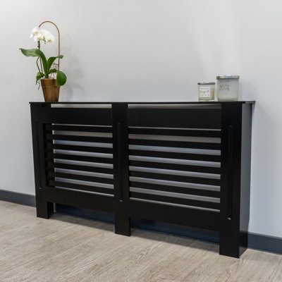 Cassiopeia Wall-Mounted Black Radiator Cover