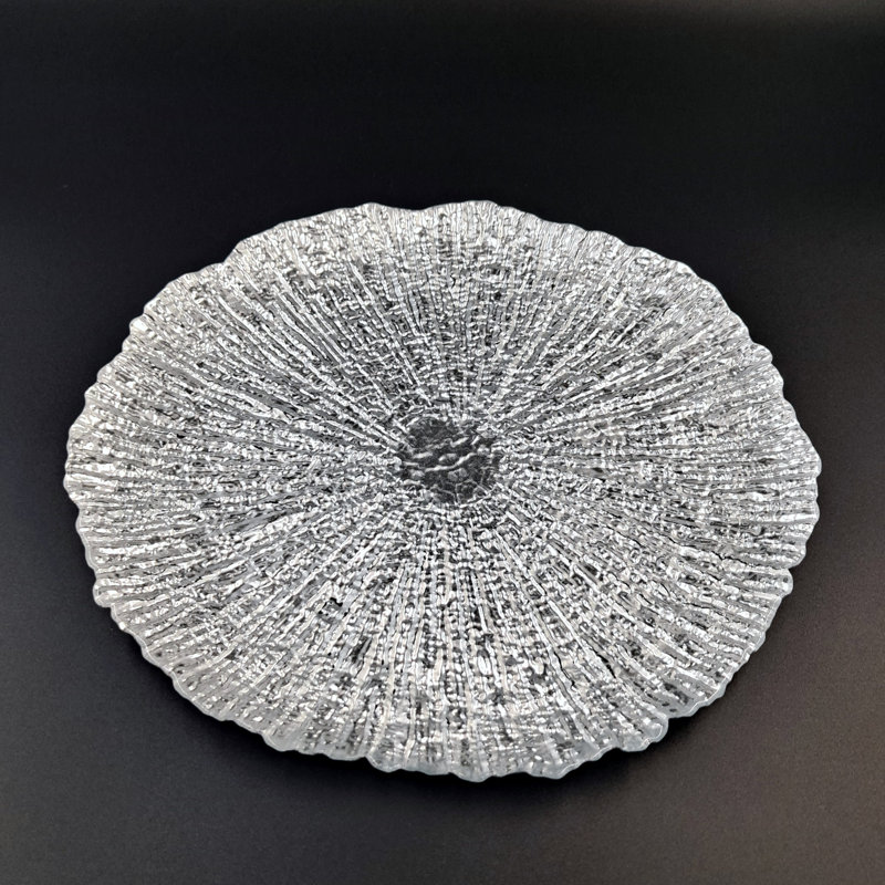 11" Coral Dinner Plate, Silver