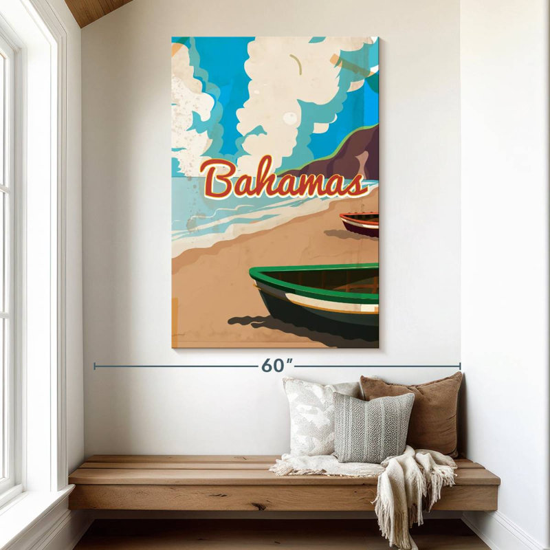 Affiche rétro Gillard Bahamas, H 51 po x l 34 po