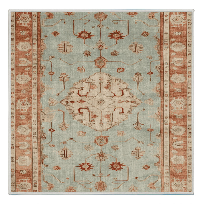 Tapis beige surteint lavable à la machine, Carré 7 pi