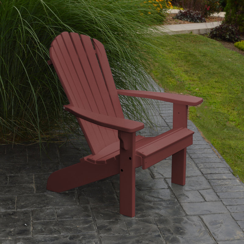 Chaise Adirondack en plastique Addilyn, Bois de cerisier