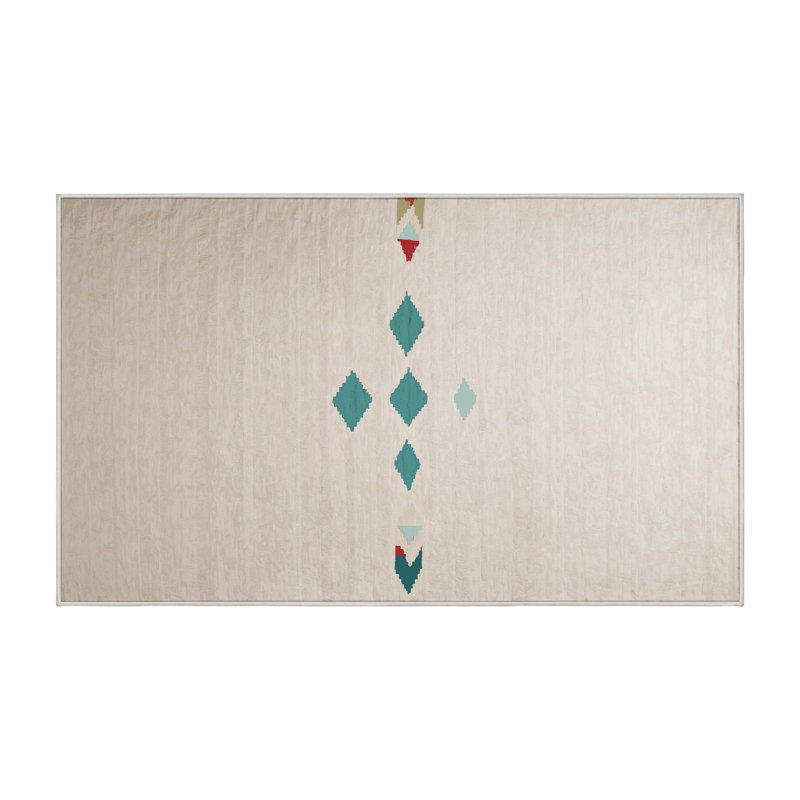 Tapis beige lavable à la machine, Rectangle 2 pi x 3 pi