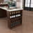 Expandable Kitchen Island With Dining Table, Marble-Grain Countertop, Power Outlet, Mobile Storage Cart, And Walnut Finish