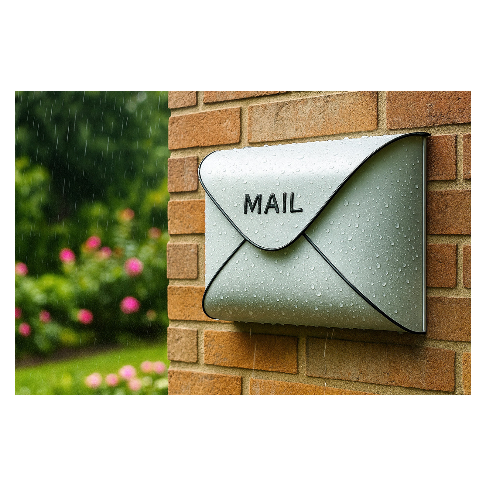 Metal Wall Mounted Mailbox, White