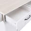 Îlot de cuisine avec armoire de rangement pour poubelle, chariot de cuisine avec abattant, support à épices, porte-serviettes et tiroir, îlot de cuisine sur roulettes avec tablette réglable-1256755648