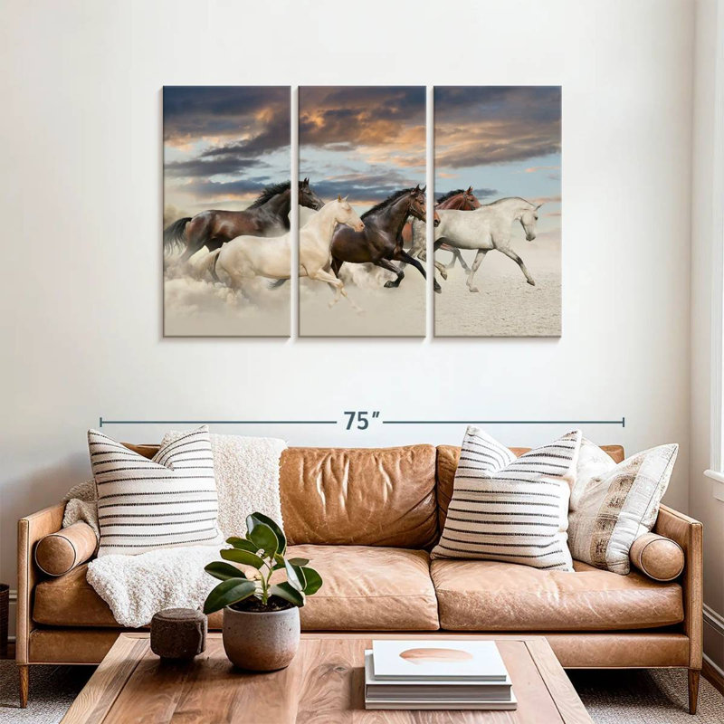 Galloping Desert Horses, 36" H x 57" W