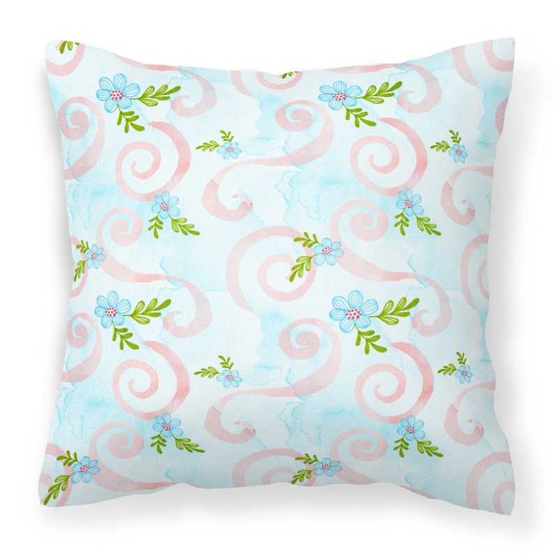  Coussin extérieur Flowers and Swirls, 18 po x 18 po