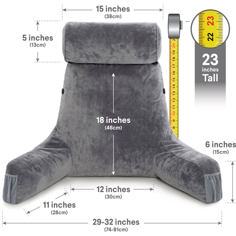  Housse et insert de coussin de lecture, Gris foncé