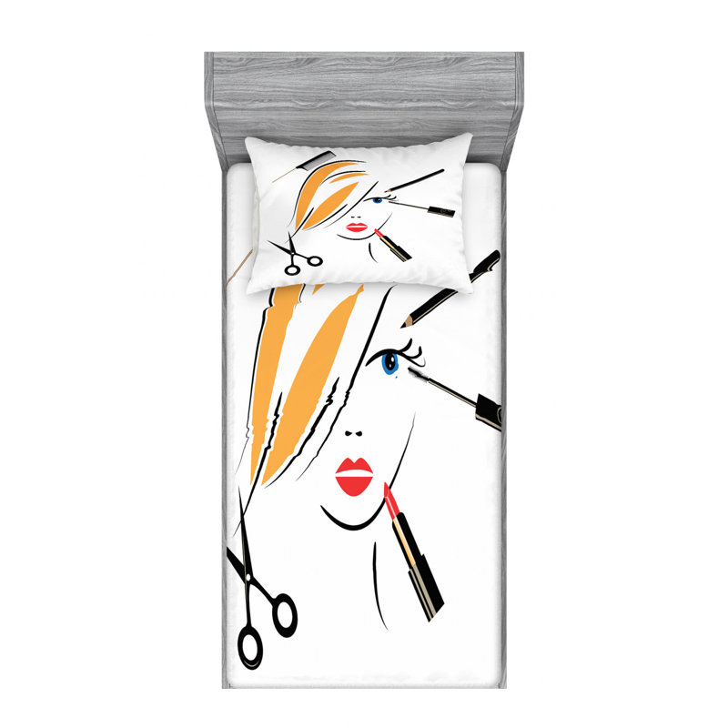 Ensemble de draps en microfibre pour salon de coiffure, Ensemble de draps pour lit simple avec un drap-hou