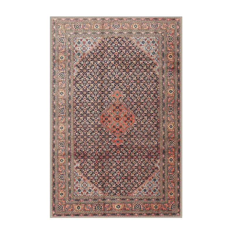 Tapis traditionnel mehroon/noir/bleu, Rectangle 4 pi x 6 pi