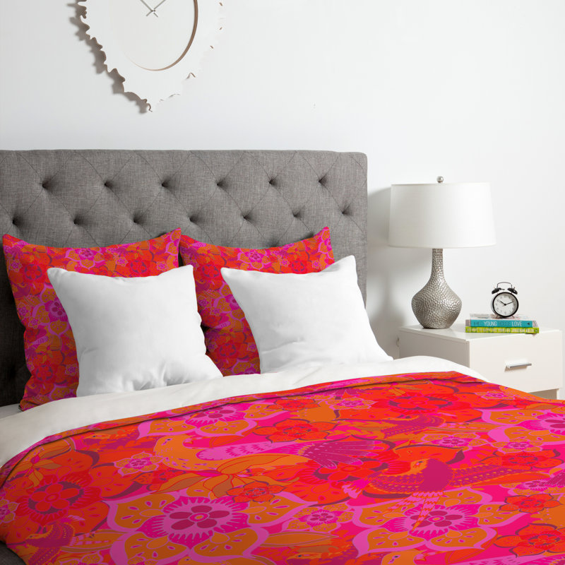 Ensemble de housse de couette Birds, Housse de couette pour grand lit et 2 taies décor