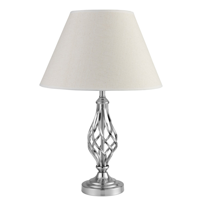 Bratton 52Cm Traditional Twist Table Lamp, Silver
