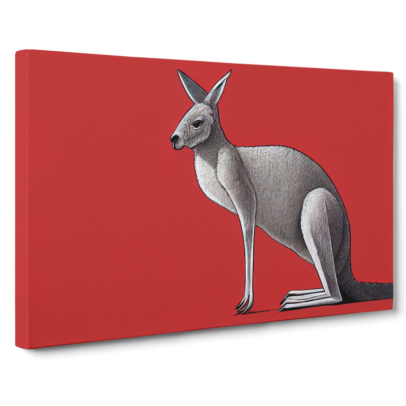 Kangaroo - Wrapped Canvas Print, 40cm H x 60cm W x 3cm D