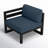 Smith Outdoor Left Arm Lounge Chair with Sunbrella Cushions-2119024210-2139381066