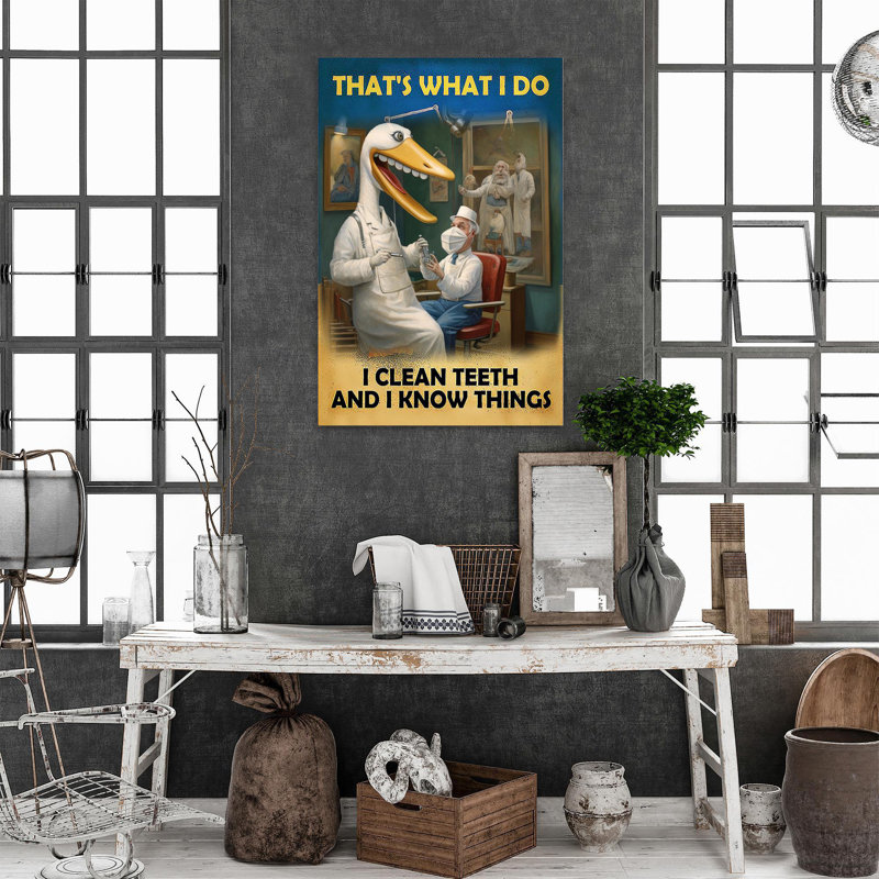 «I Clean T dents And I Know Things» - 1 pièce Rectangle I Clean T dents And I Know Things sur toile, impression