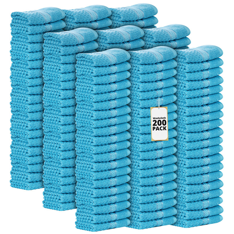 Essuie-mains texturés 100% coton Mulaayam, Bleu ciel