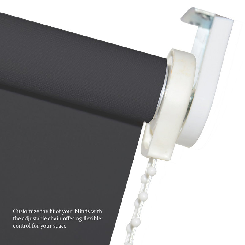 Semi Sheer Daylight Roller Blind with Chrome Eyelet Detail, 210 cm L x 180 cm W, Chocolate