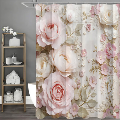 Floral Shower Curtains with Hooks Included