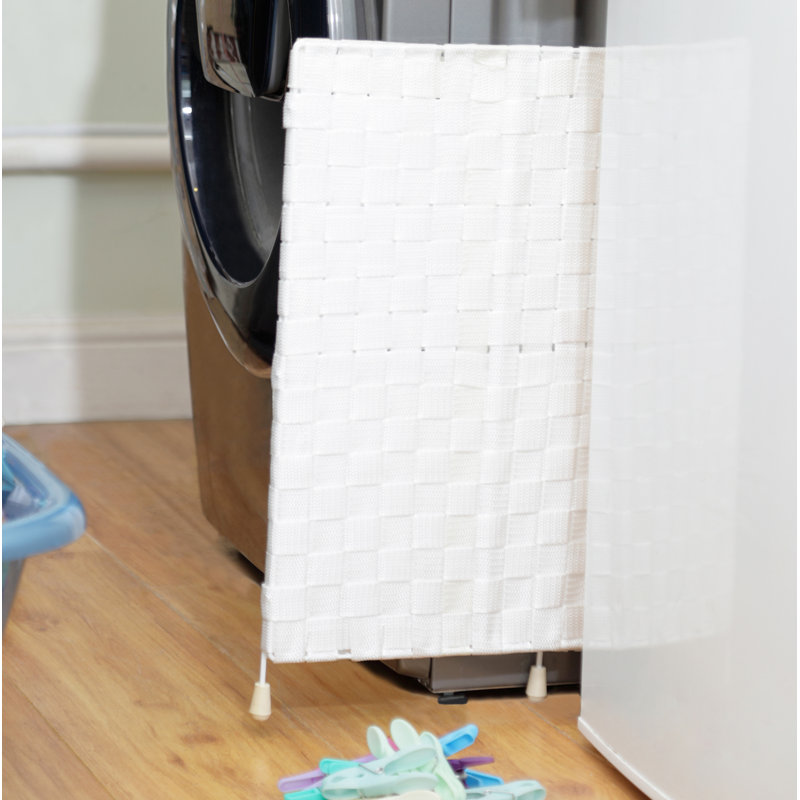 Plastic Laundry Hamper with Handles, White