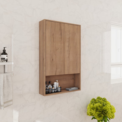 Armoire de salle de bain flottante 12 "/ 24" avec porte à fermeture douce et tablette réglable