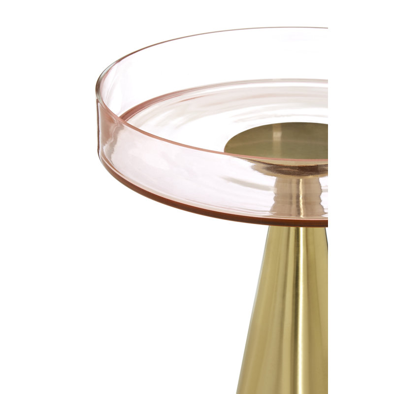 Drake Glass Top Pedestal End Table
