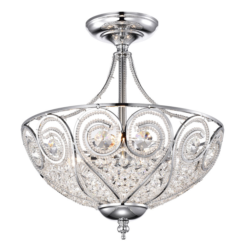 Zayas Crystal Semi Flush Mount
