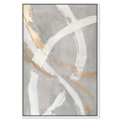 Silvered Spirals Canvas Elegant Gold Abstract by Art Remedy