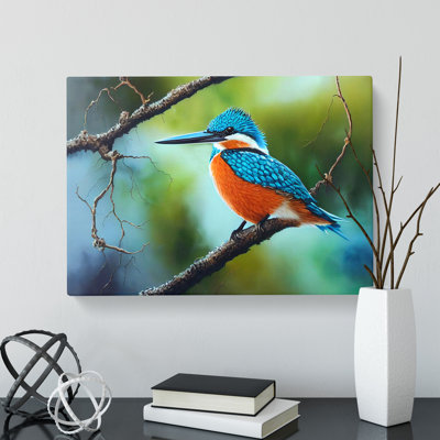 An Effervescent Kingfisher Bird - Wrapped Canvas