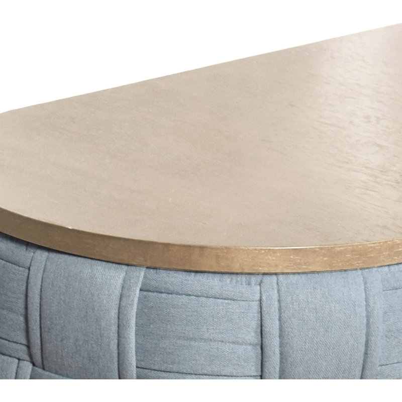 Table basse en chenille bleu sarcelle clair